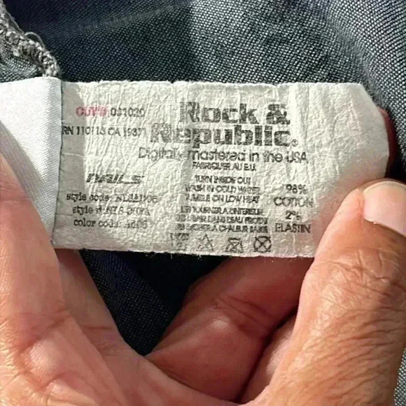 Rock and Republic Western Denim Button Front Top Size XL - Picture 9 of 9